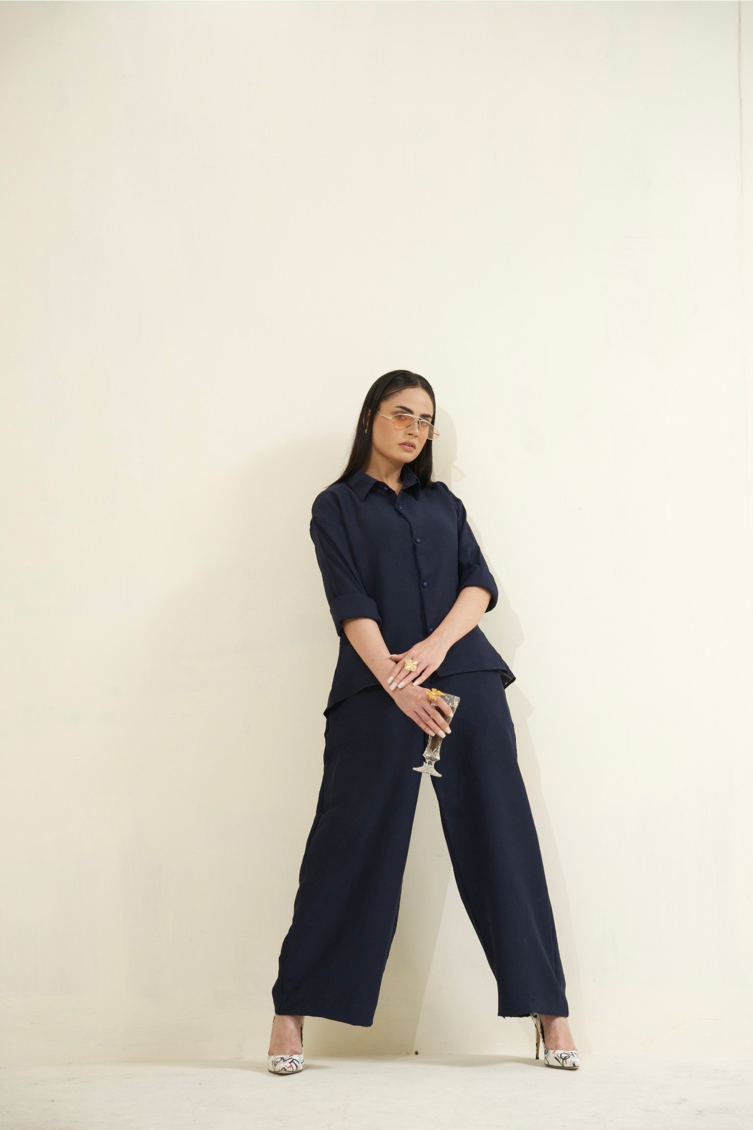 Women's Navy Blue Essential Co-Ord Set