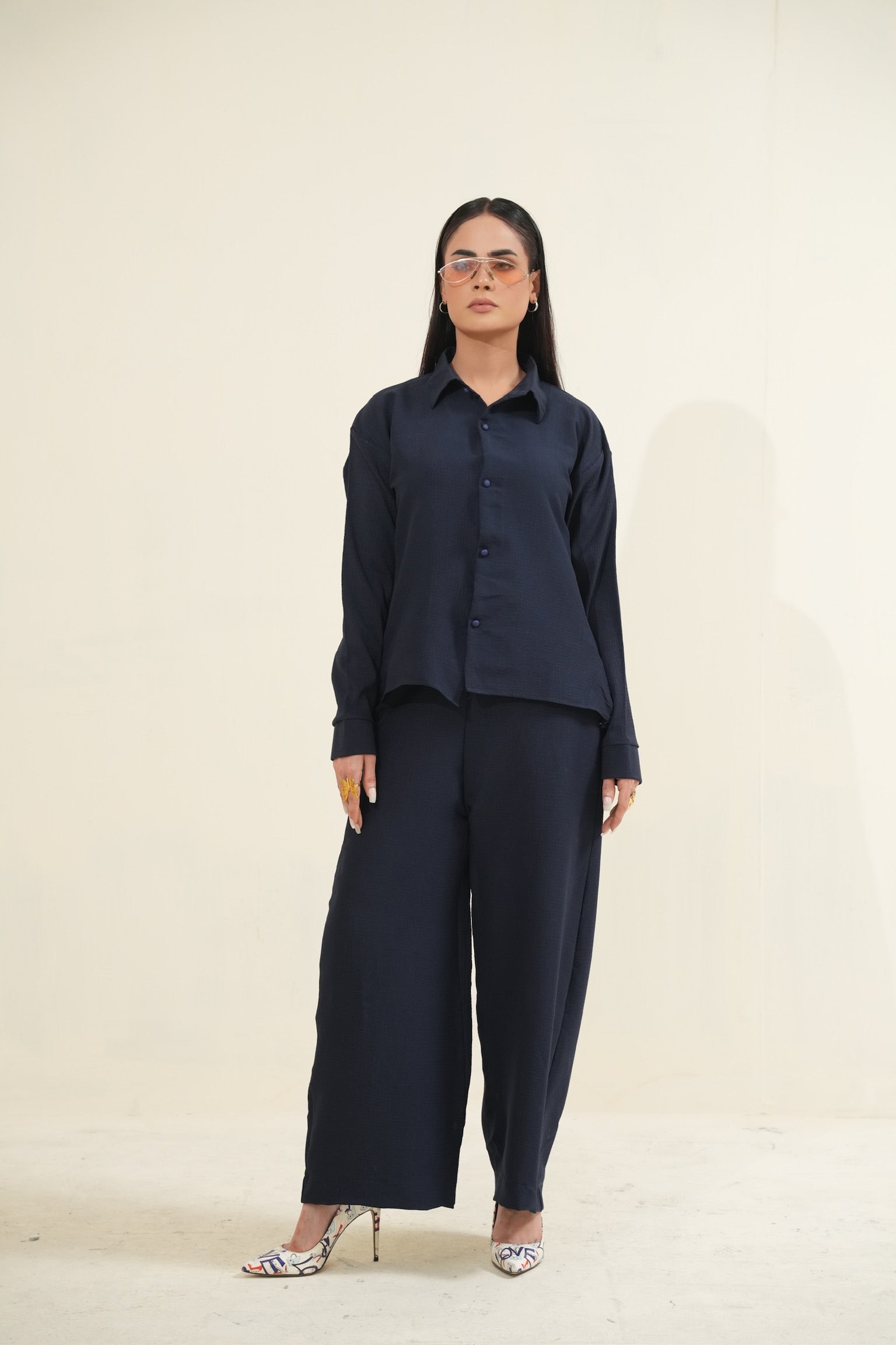 Women's Navy Blue Essential Co-Ord Set
