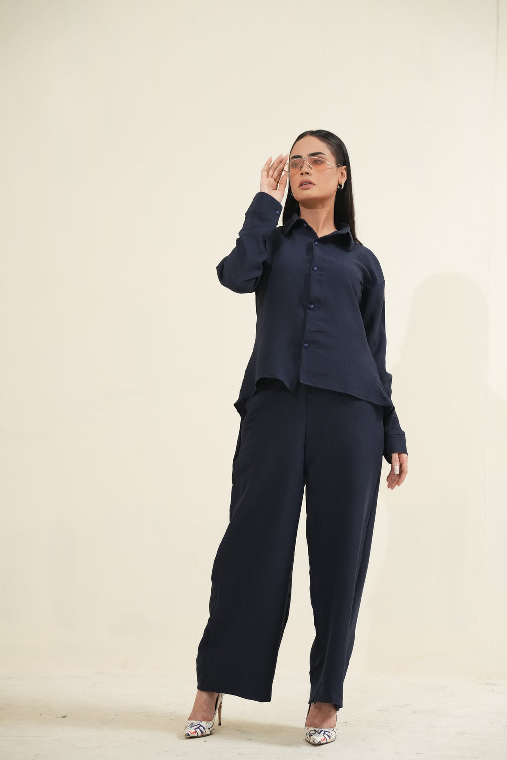Women's Navy Blue Essential Co-Ord Set